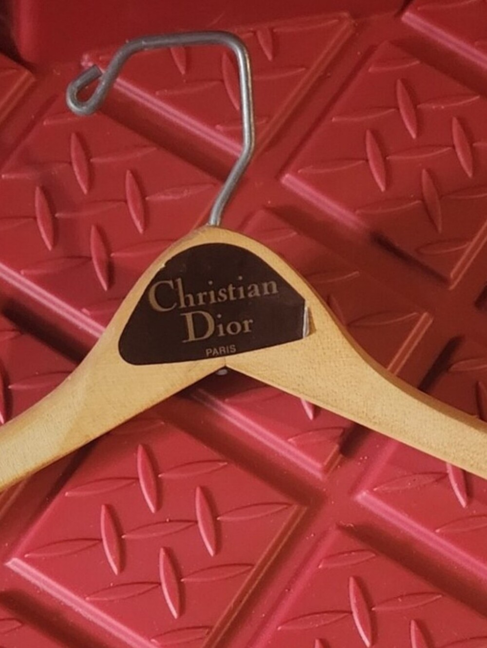 Vtg Authentic Christian Dior Paris Wooden Suit Wishbone Hanger Rare
